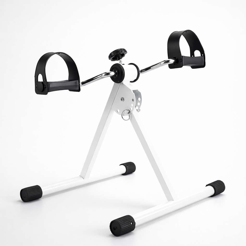 Folding Pedal Exerciser, Mini Exercise Bike Under Desk Bike Foot Pedal Exerciser, Foot Hand Cycle Portable Peddler Machine Bicycle Exerciser Arm Leg Exerciser while Sitting