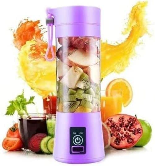 Juicer Portable Outdoor Juicing Cup Home Mini Cordless Crushed Ice Machine USB Charging Fruit Vegetable Blender (Random Color)