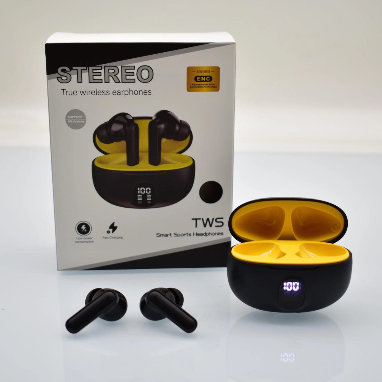 Stereo 895B Wireless Bluetooth Earbuds with Type C Fast Charging For Android IPhone (Random Color)